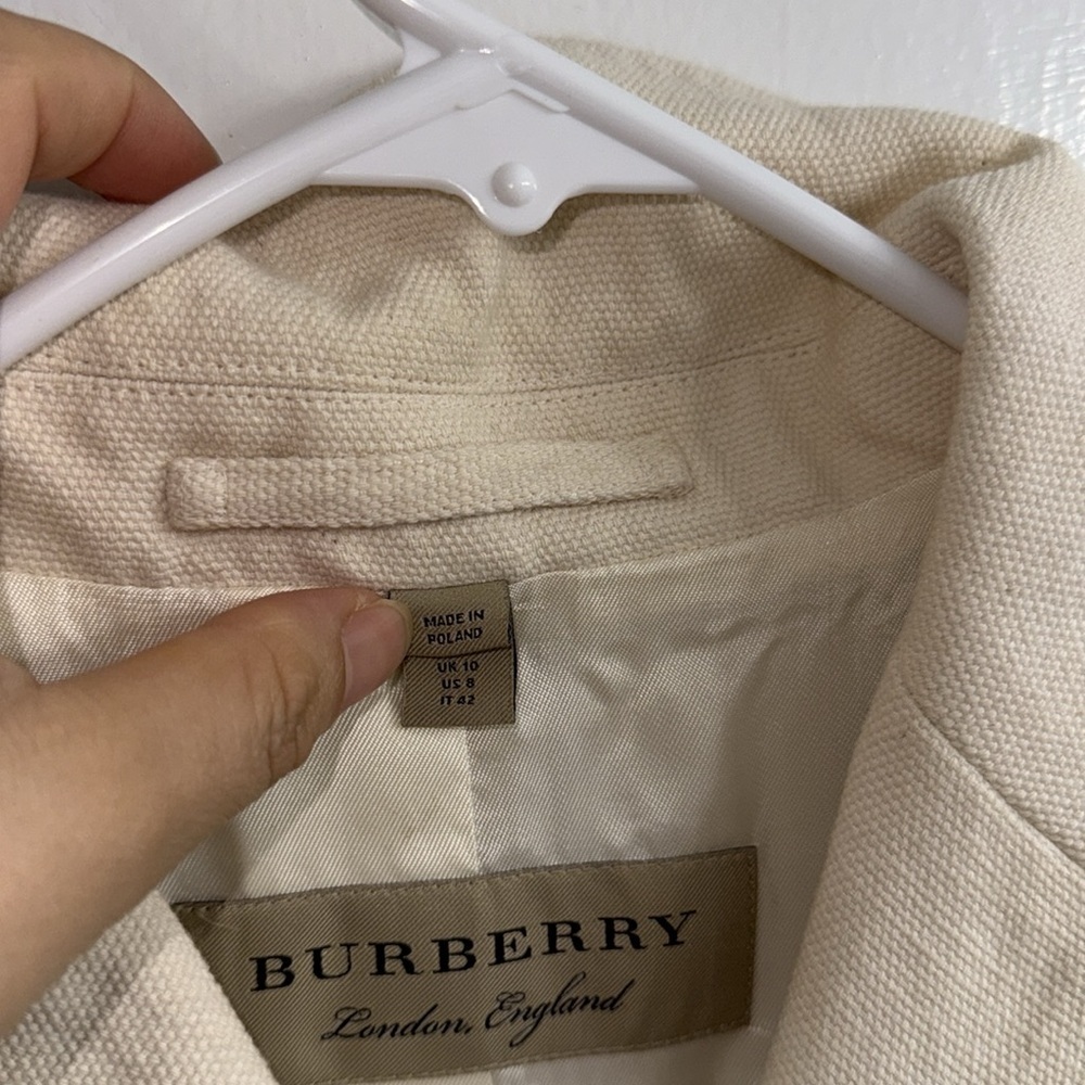 BURBERRY IVORY WOMEN’S BLAZER SIZE 8 - Picture 10 of 15